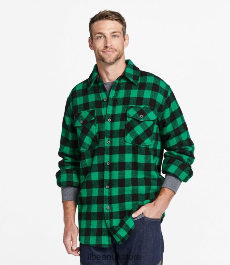 Outdoor Equipment L.L.Bean Maine Guide Shirt Green/Black Men 0VRR661748