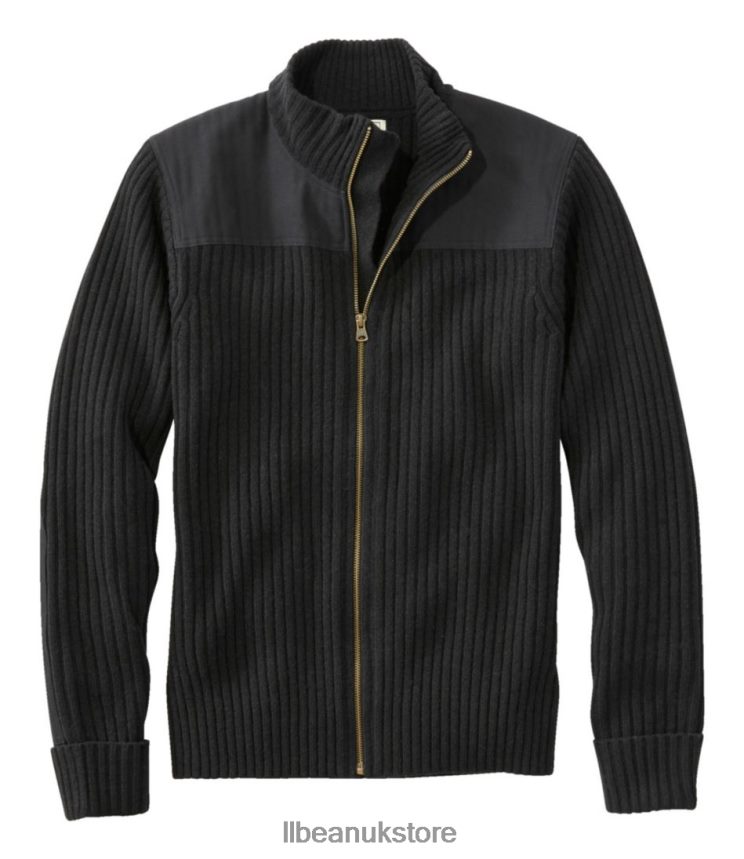 Outdoor Equipment L.L.Bean Commando Full Zip Sweater Men's Black Men 0VRR666142