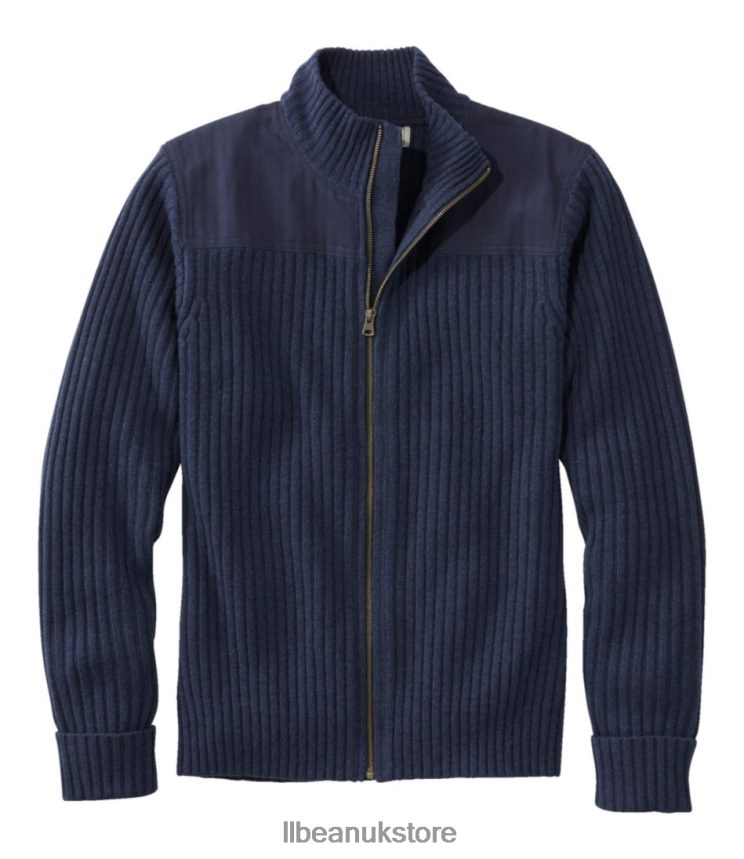 Outdoor Equipment L.L.Bean Commando Full Zip Sweater Men's Bright Navy Heather Men 0VRR661376