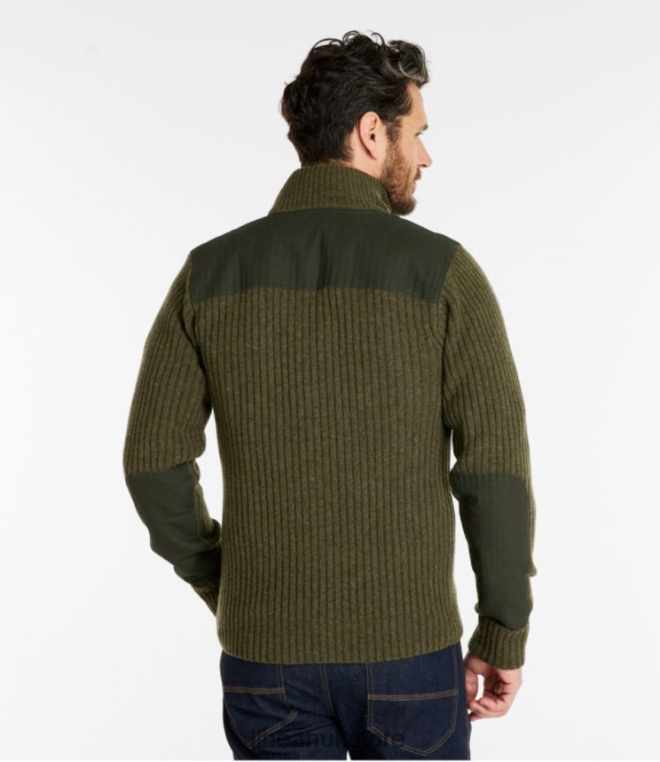 Outdoor Equipment L.L.Bean Commando Full Zip Sweater Men's Deep Woods Green Heather Men 0VRR665272