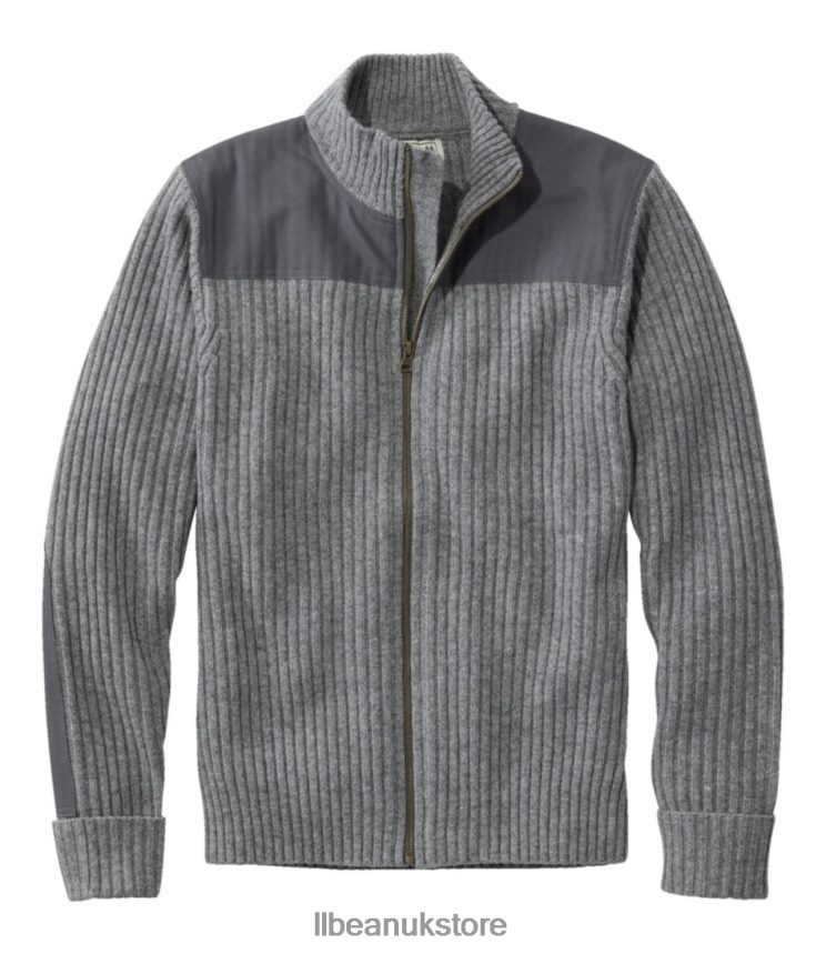 Outdoor Equipment L.L.Bean Commando Full Zip Sweater Men's Gray Heather Men 0VRR663930