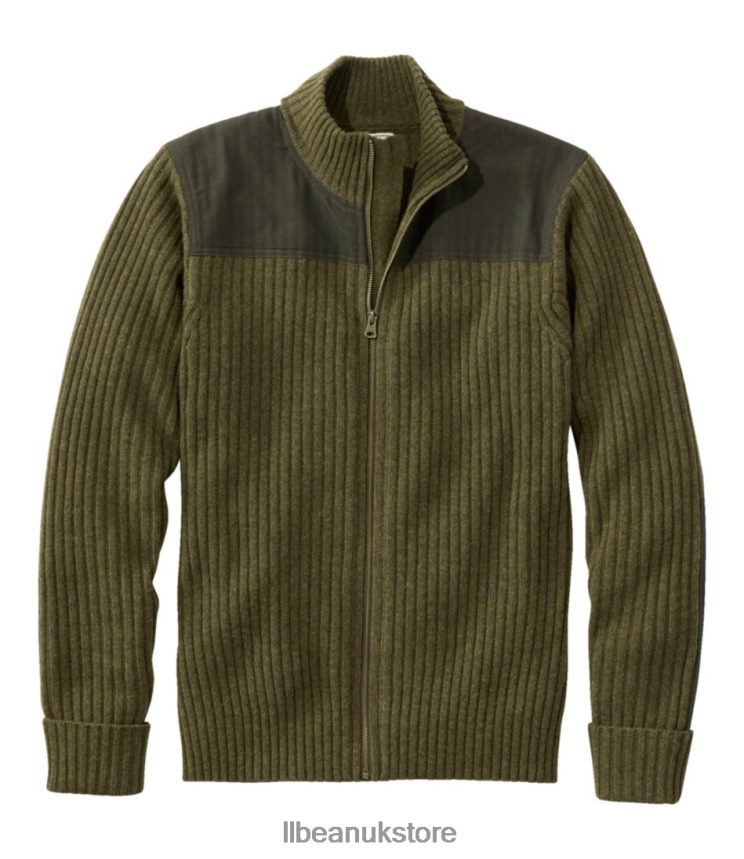 Outdoor Equipment L.L.Bean Commando Full Zip Sweater Men's Loden Heather Men 0VRR666719