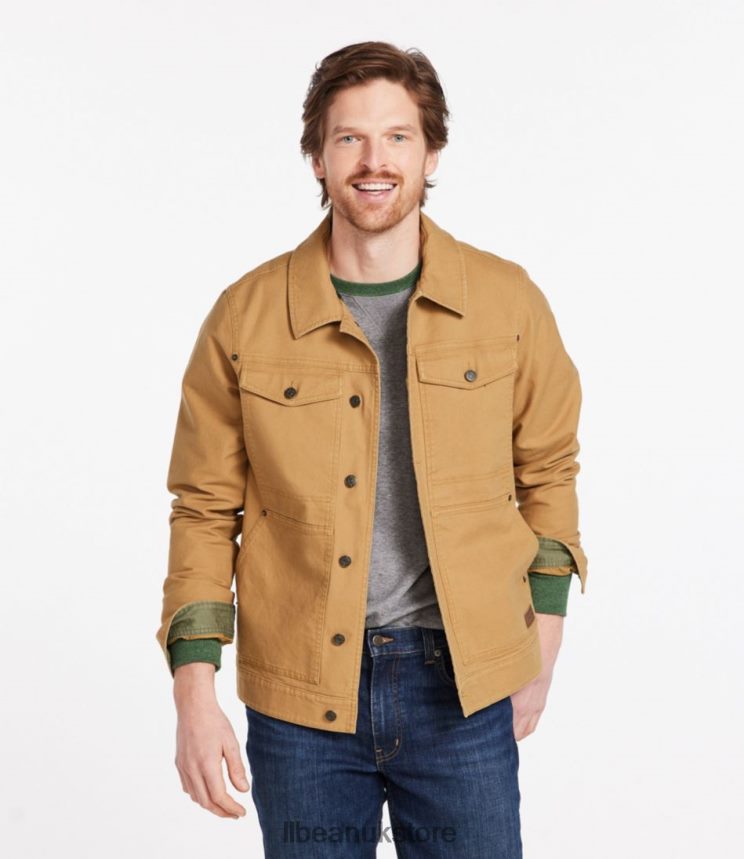 Outerwear L.L.Bean BeanFlex Utility Trucker Jacket Marsh Brown Men 0VRR66473