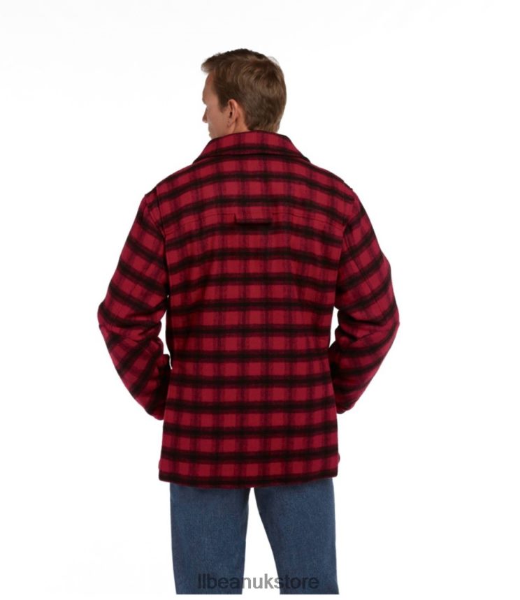 Outerwear L.L.Bean Maine Guide Wool Parka Red/Black Plaid Men 0VRR66894