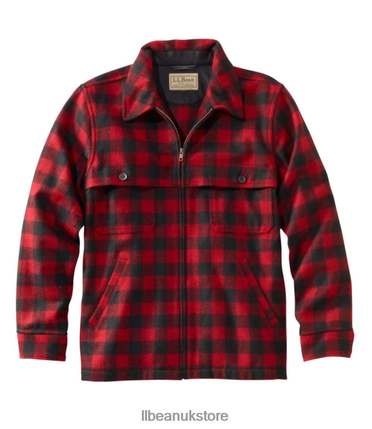 Outerwear L.L.Bean Maine Guide Zip-Front Jac-Shirt Red/Black Men 0VRR666082
