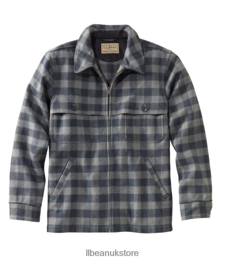 Outerwear L.L.Bean Maine Guide Zip-Front Jac-Shirt Shale Gray/Black Men 0VRR665145