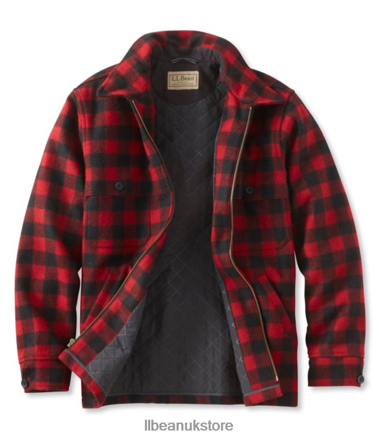 Outerwear L.L.Bean Maine Guide Zip-Front Jac-Shirt with PrimaLoft Red/Black Men 0VRR665114