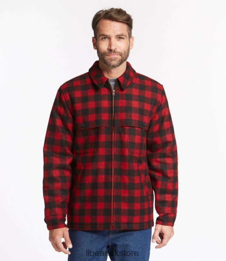 Outerwear L.L.Bean Maine Guide Zip-Front Jac-Shirt with PrimaLoft Shale Gray/Black Men 0VRR666064