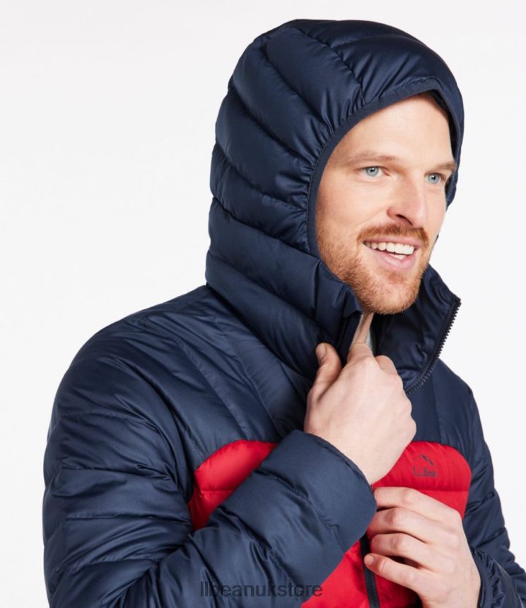 Outerwear L.L.Bean Down Hooded Jacket Marine Blue/Nautical Navy Men 0VRR663678
