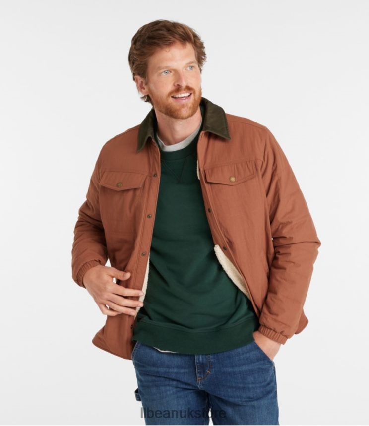 Outerwear L.L.Bean Insulated Utility Shirt Jacket Dark Barley Men 0VRR665126