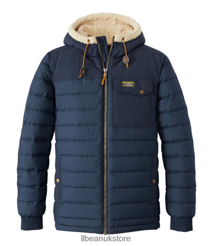 Outerwear L.L.Bean Mountain Classic Down Hooded Jacket Nautical Navy Men 0VRR66756