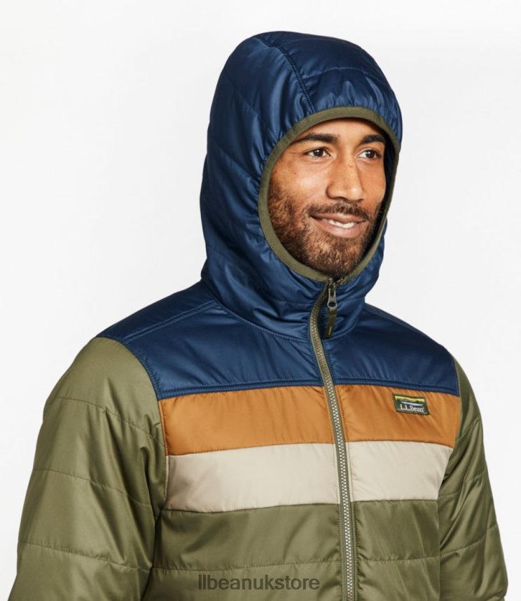 Outerwear L.L.Bean Mountain Classic Puffer Hooded Jacket Forest Gray/Carbon Navy Men 0VRR664950
