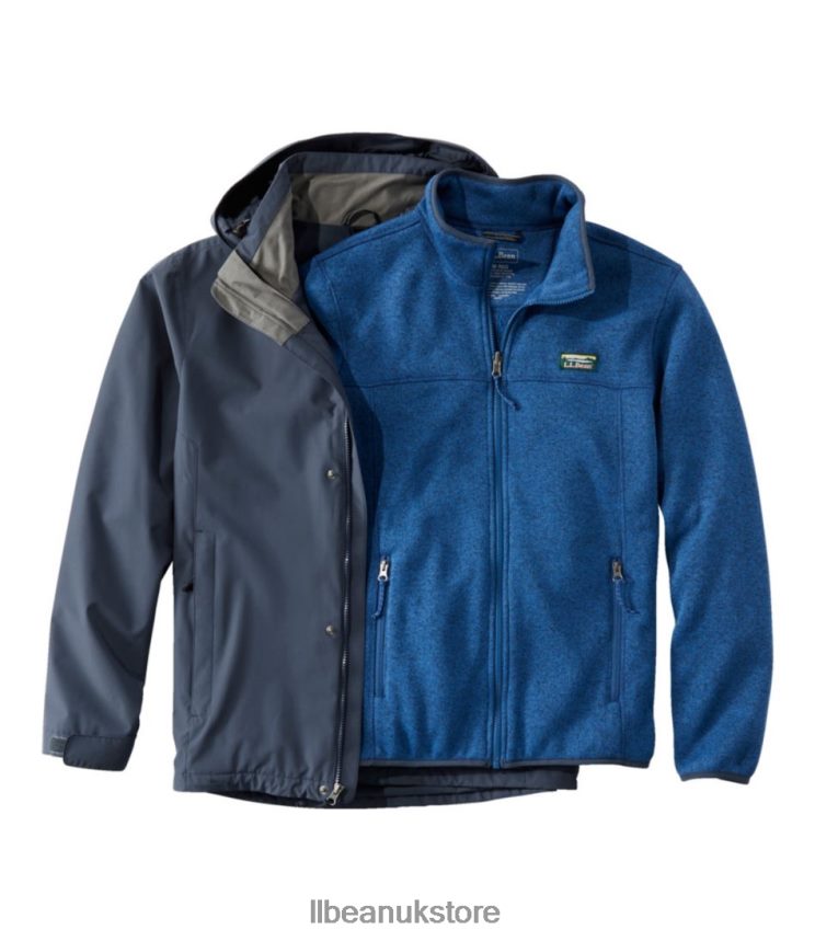 Outerwear L.L.Bean Sweater Fleece 3-in-1 Jacket Carbon Navy/Ocean Blue Men 0VRR66947