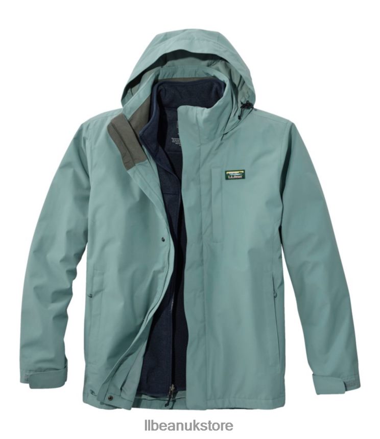 Outerwear L.L.Bean Sweater Fleece 3-in-1 Jacket Forest Gray/Carbon Navy Men 0VRR666078