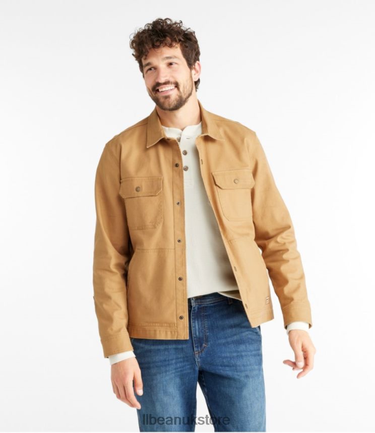 Clothing L.L.Bean BeanBuilt Canvas Shirt Jac Light Hickory Men 0VRR664915