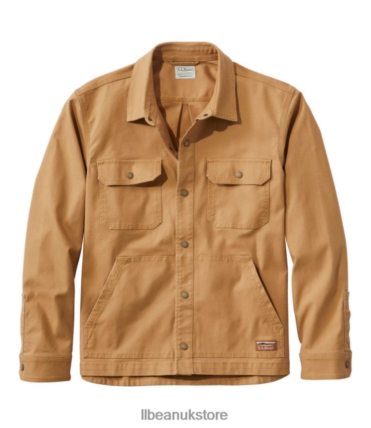 Clothing L.L.Bean BeanBuilt Canvas Shirt Jac Marsh Brown Men 0VRR66479