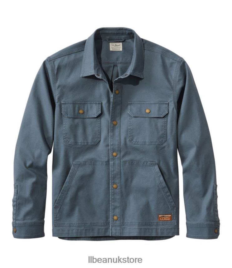 Clothing L.L.Bean BeanBuilt Canvas Shirt Jac Rangeley Blue Men 0VRR663351