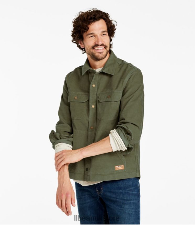 Clothing L.L.Bean BeanBuilt Corduroy Shirt Jac Marsh Brown Men 0VRR66124