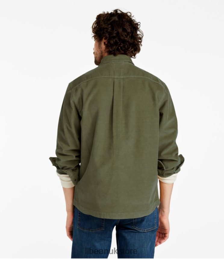 Clothing L.L.Bean BeanBuilt Corduroy Shirt Jac Shale Gray Men 0VRR664664