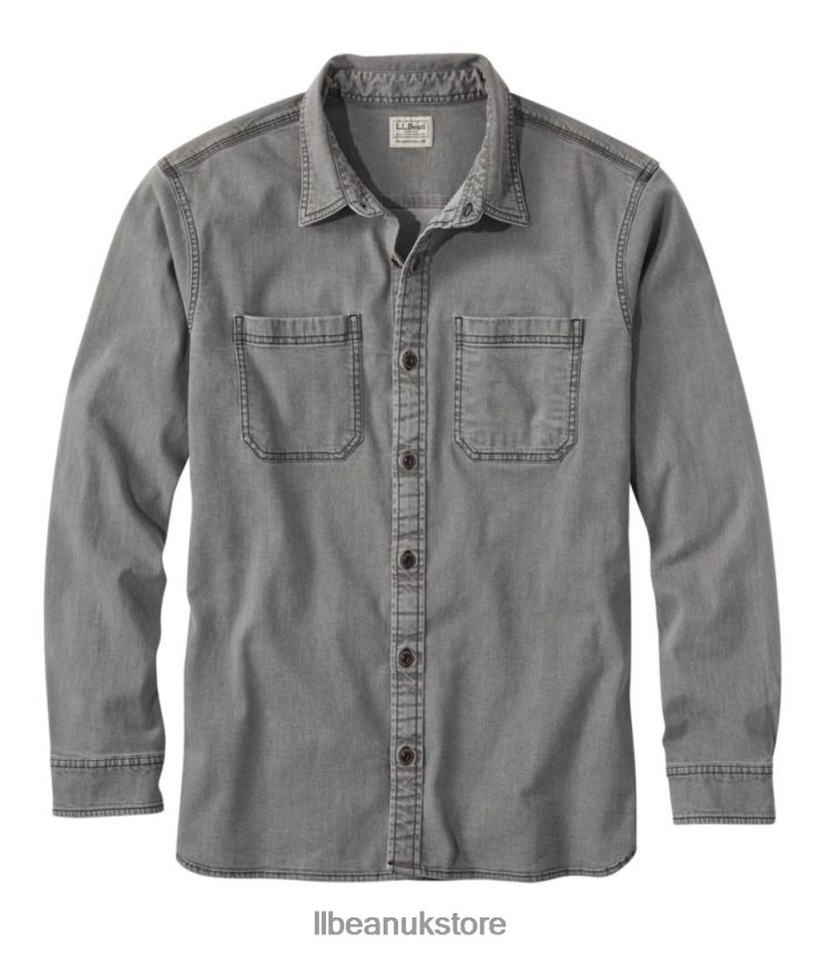 Clothing L.L.Bean BeanFlex Denim Shirt Asphalt Men 0VRR66319