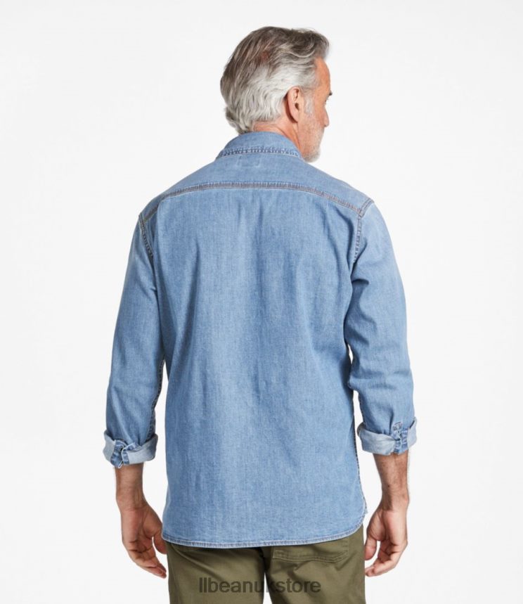 Clothing L.L.Bean BeanFlex Denim Shirt Stonewashed Men 0VRR663204