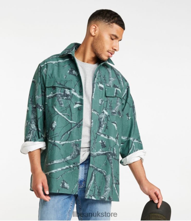Clothing L.L.Bean Chamois Shirt Timber Green Brushed Camo Men 0VRR663574