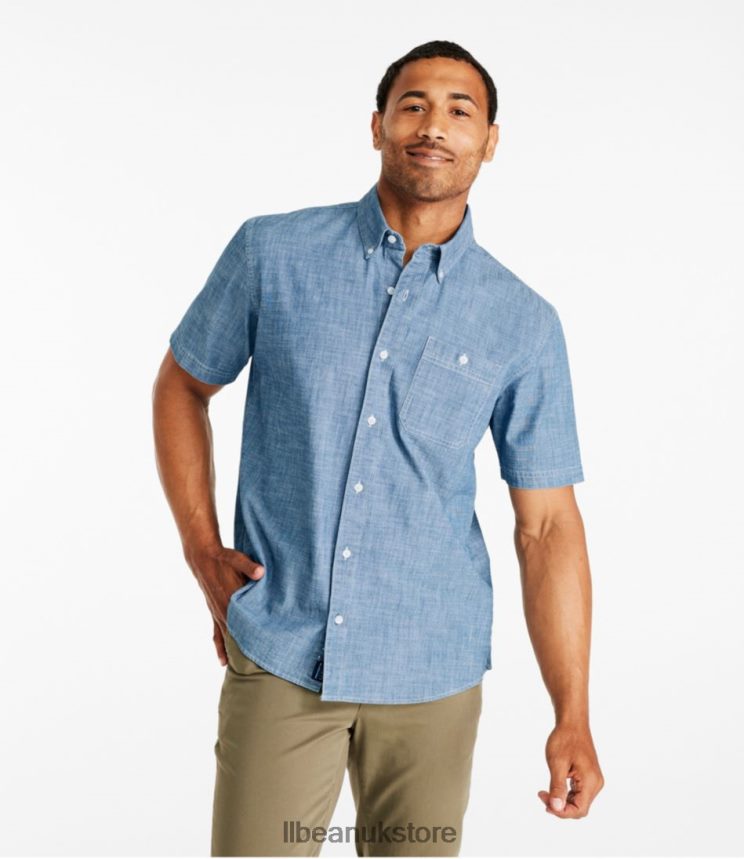 Clothing L.L.Bean Comfort Stretch Chambray Shirt Indigo Men 0VRR665019