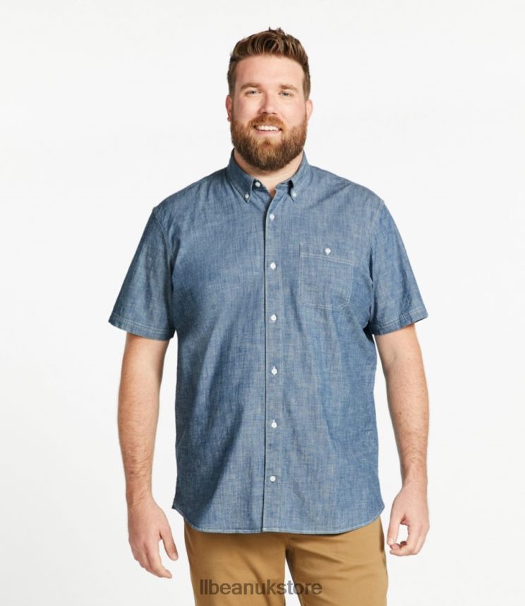Clothing L.L.Bean Comfort Stretch Chambray Shirt Indigo Men 0VRR665019