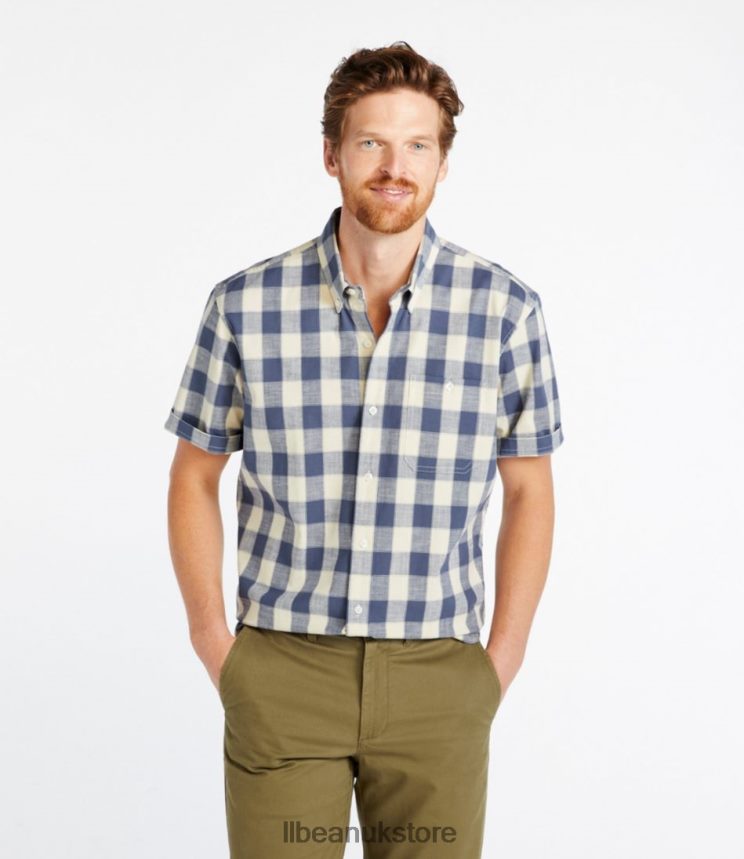 Clothing L.L.Bean Comfort Stretch Chambray Shirt Navy Men 0VRR665018