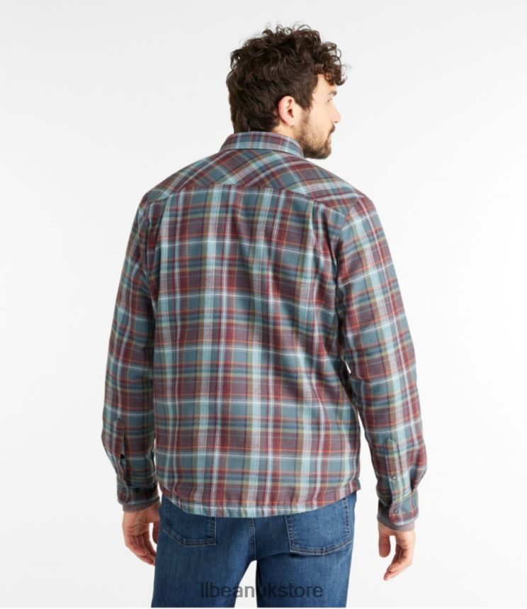 Clothing L.L.Bean Katahdin Performance Flannel Shirt-Jacket Deep Wine/Rangeley Blue Men 0VRR66753