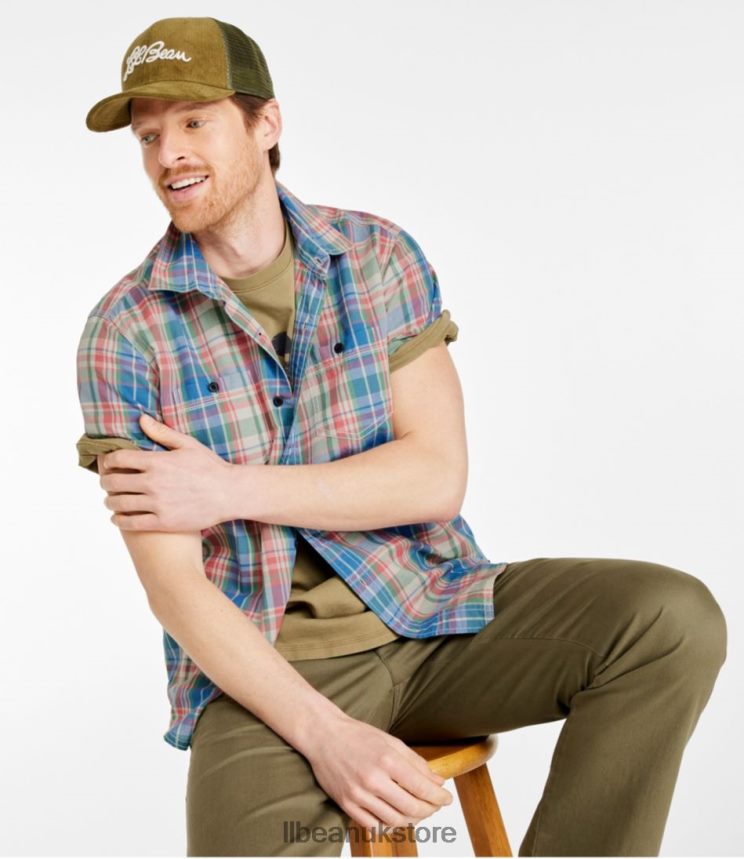 Clothing L.L.Bean Rugged Linen Blend Shirt Mineral Red Men 0VRR663285