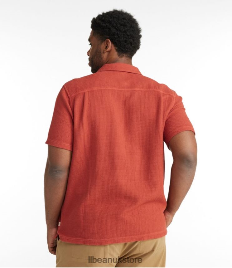 Clothing L.L.Bean Rugged Waffle Shirt Rangeley Blue Men 0VRR66337