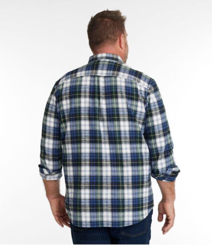 Clothing L.L.Bean Scotch Plaid Flannel Shirt Black Watch Patchwork Men 0VRR663281