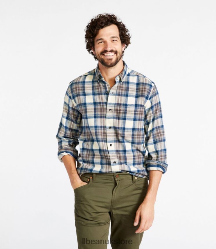 Clothing L.L.Bean Scotch Plaid Flannel Shirt Grey Stewart Men 0VRR665674