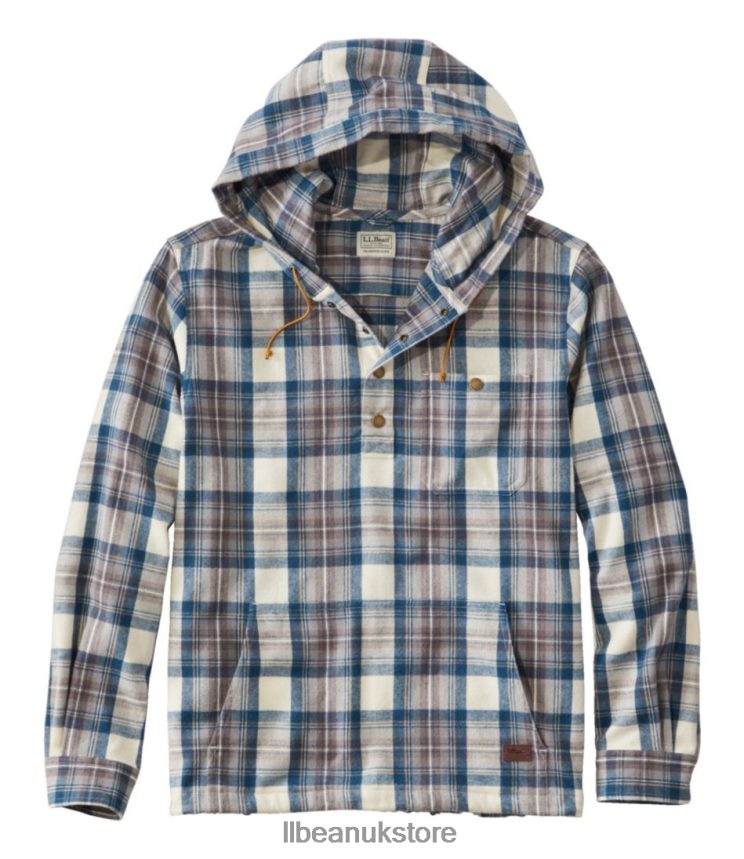 Clothing L.L.Bean Scotch Plaid Flannel Shirt Indigo Tartan Men 0VRR66749