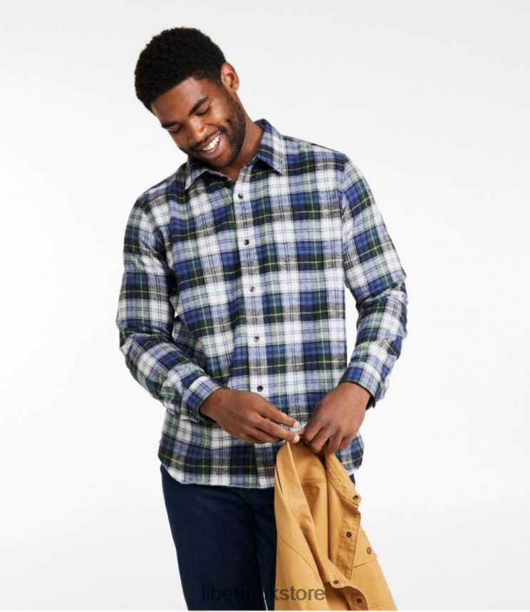 Clothing L.L.Bean Scotch Plaid Flannel Shirt Swan Men 0VRR667015