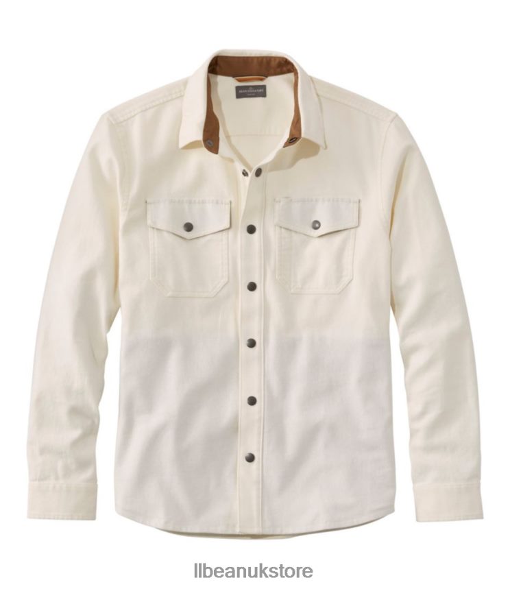 Clothing L.L.Bean Signature Rugged Soft Twill Shirt Cream Men 0VRR665031
