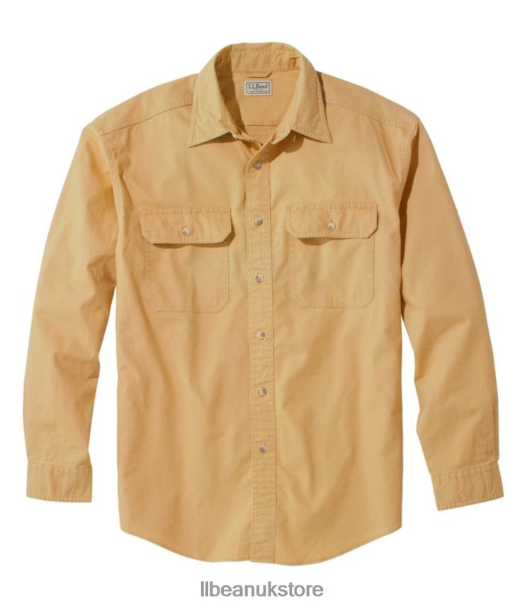 Clothing L.L.Bean Sunwashed Canvas Shirt Chamois Men 0VRR666628
