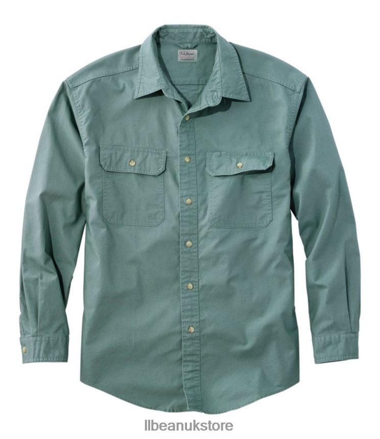Clothing L.L.Bean Sunwashed Canvas Shirt Juniper Men 0VRR66675