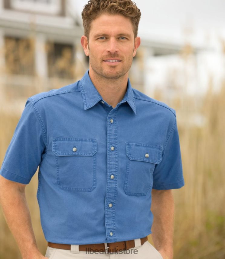 Clothing L.L.Bean Sunwashed Canvas Shirt Marine Blue Men 0VRR663487