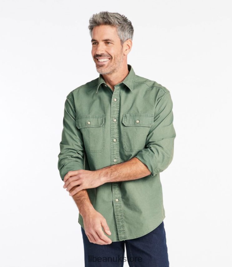 Clothing L.L.Bean Sunwashed Canvas Shirt Marine Blue Men 0VRR665002