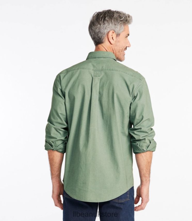 Clothing L.L.Bean Sunwashed Canvas Shirt Sea Blue Men 0VRR665978