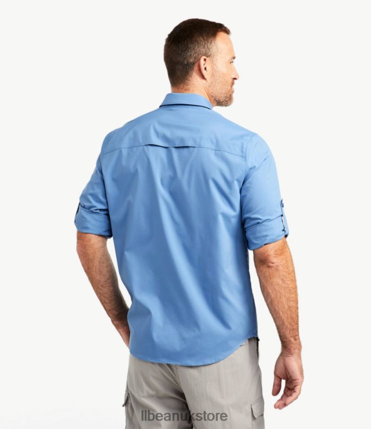 Clothing L.L.Bean Tropicwear Pro Stretch Shirt Mid-Blue Men 0VRR663335