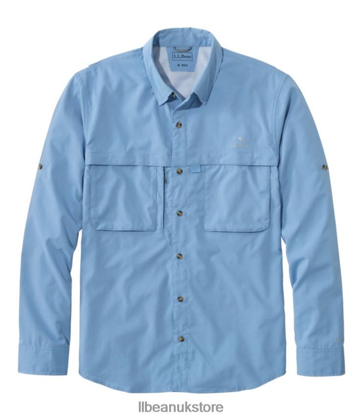 Clothing L.L.Bean Tropicwear Shirt Soft Blue Men 0VRR665788