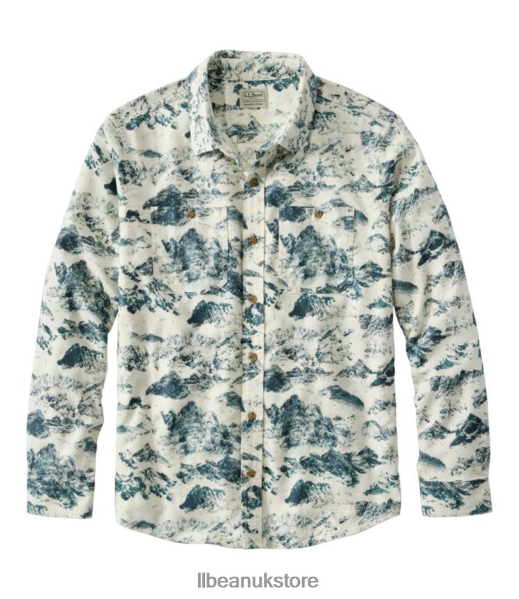 Clothing L.L.Bean Wicked Soft Flannel Shirt Vanilla Mountain Camo Men 0VRR66792
