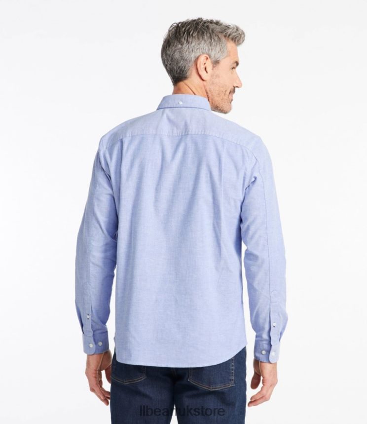 Clothing L.L.Bean Comfort Stretch Oxford Shirt Light Cobalt Men 0VRR66429