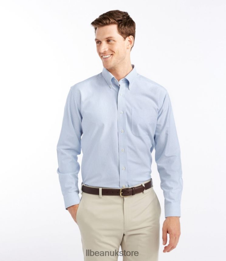 Clothing L.L.Bean Wrinkle-Free Classic Oxford Cloth Shirt French Blue Men 0VRR66704