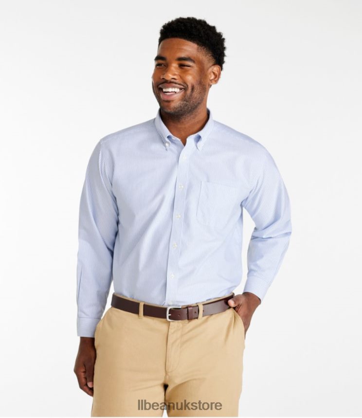 Clothing L.L.Bean Wrinkle-Free Classic Oxford Cloth Shirt French Blue Men 0VRR66704