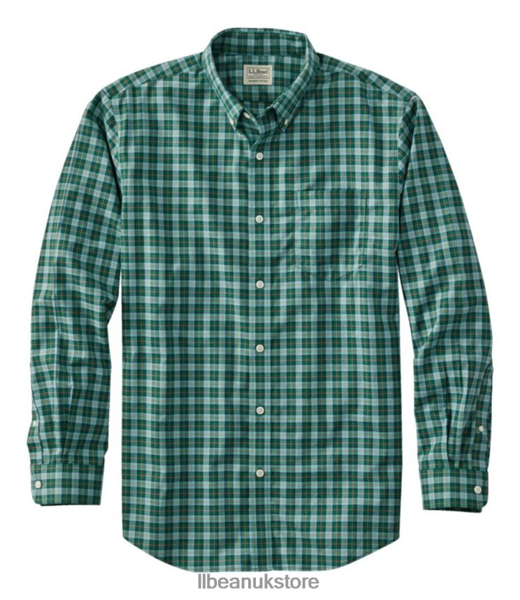 Clothing L.L.Bean Wrinkle-Free Kennebunk Sport Shirt Emerald Spruce Men 0VRR66695