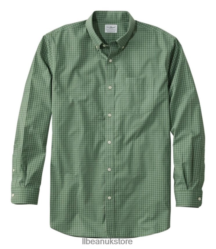 Clothing L.L.Bean Wrinkle-Free Kennebunk Sport Shirt Light Everglade Men 0VRR6684